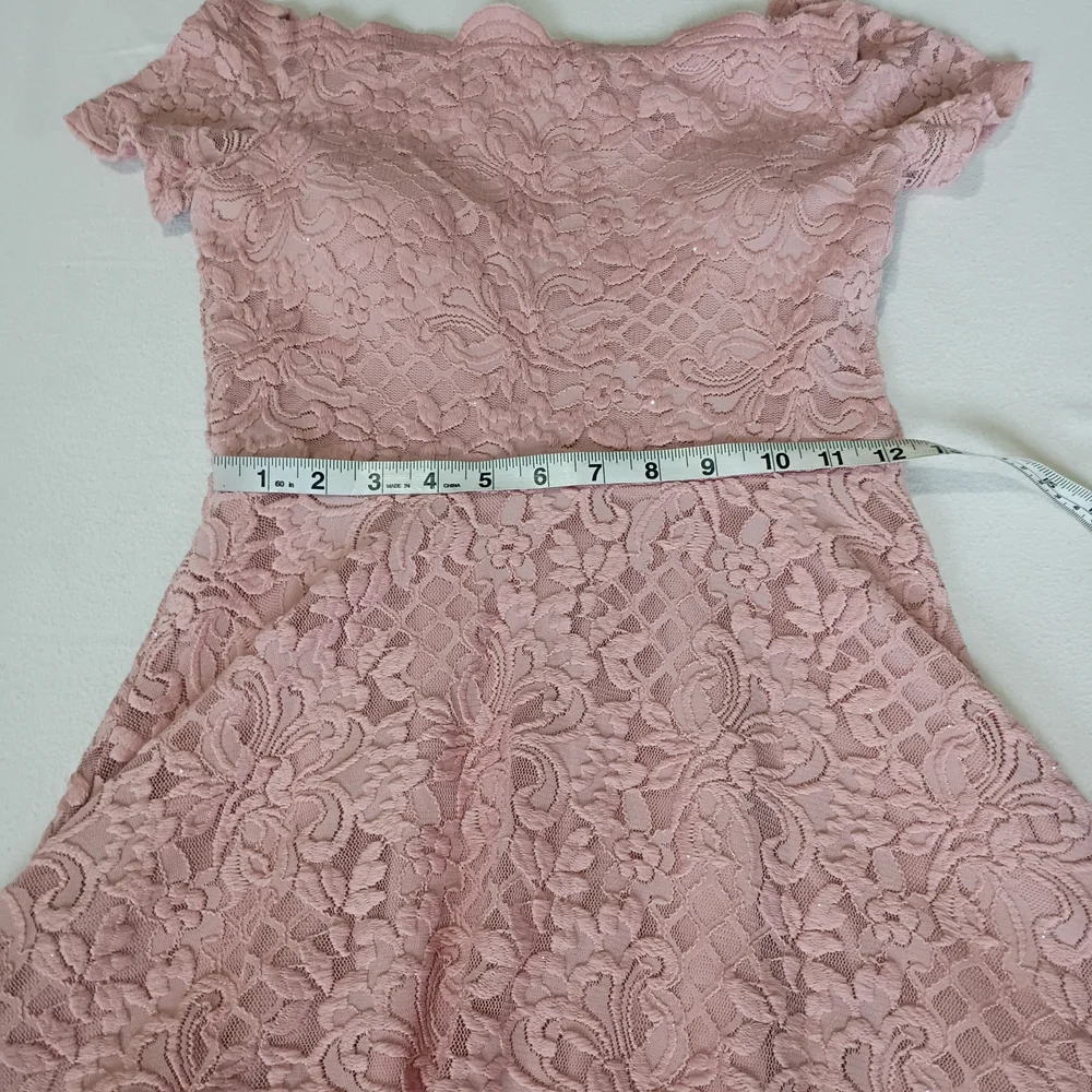 City Studio Blush Pink With Sparkles Lace High-Low Dress Sz 5